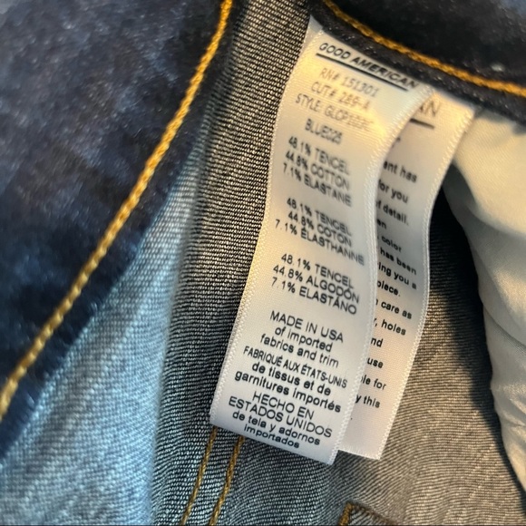 GOOD AMERICAN Good Legs Crop Curvy Piecing Split Hem Skinny Jeans SZ 8 / 29 - Picture 10 of 14